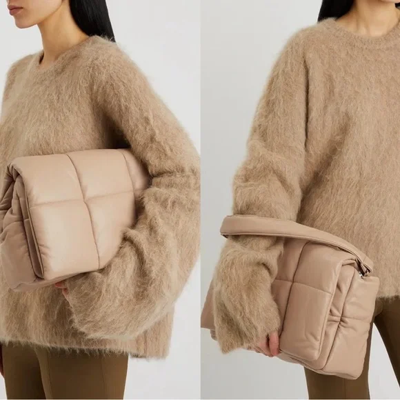 Stand Studio Wanda Faux Leather Quilted Neutral Clutch - Picture 1 of 10